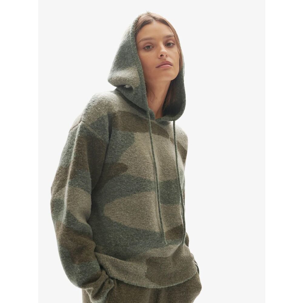 Holden Chalet Hoodie Wool Alpaca Blend - Green Camo Size S